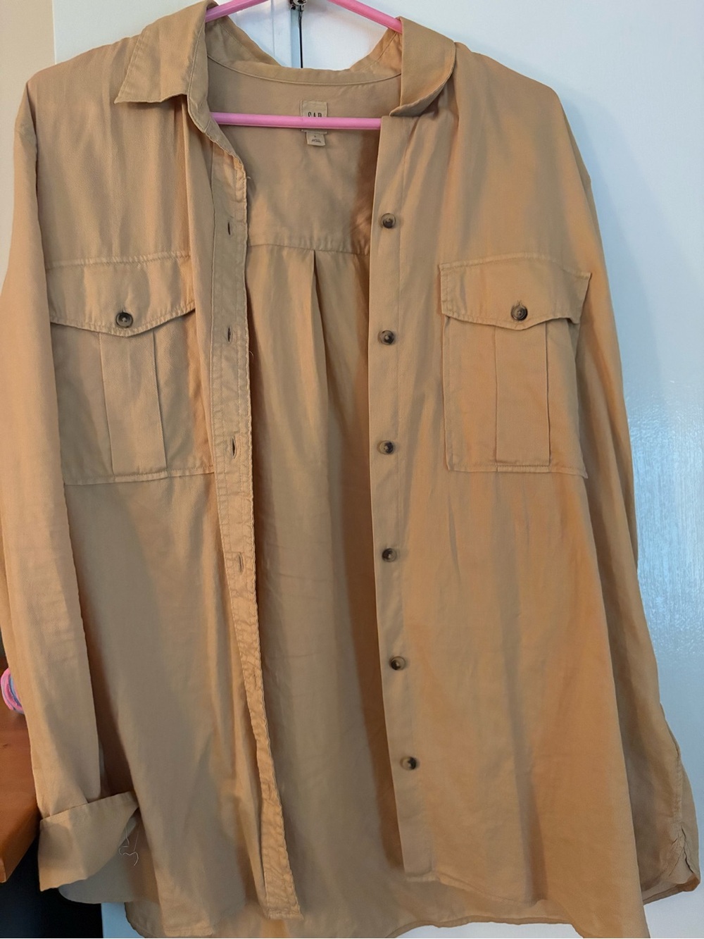 Casual Button-Front Women’s Shirt - Tan